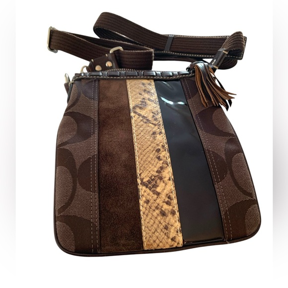 Coach Handbags - Coach Hampton Snake Embossed Crossbody Bag Small